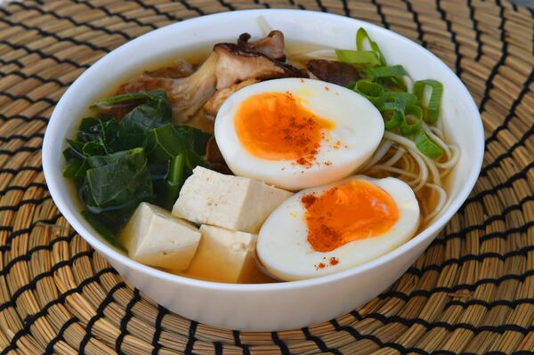 Vegan Ramen has Stella Dillard's Vegan Ramen Broth as its base. (Styling by Stella Dillard / Chris Hunt for the AJC)