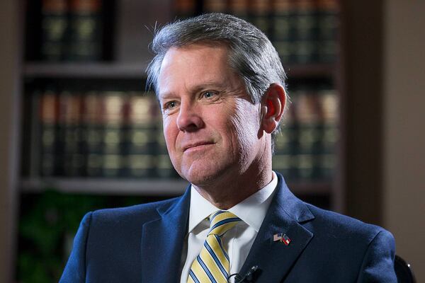 11/19/2018 -- Atlanta, Georgia -- Republican Governor-Elect Brian Kemp sits for an interview with WSB-TV and the Atlanta Journal Constitution at his transition office in the State Capitol Building in Atlanta, Monday, November 19, 2018.  (ALYSSA POINTER/ALYSSA.POINTER@AJC.COM)