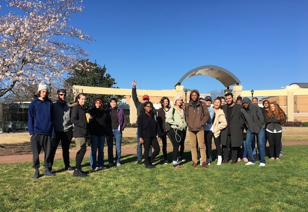 Students protesting gun violence at Kennesaw State University