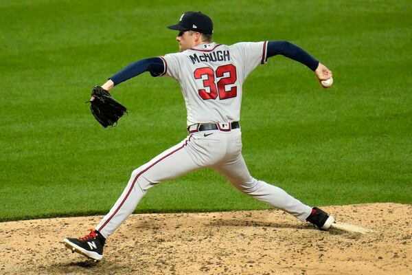 McHugh delivers during the Braves matchup against the Pittsburgh Pirates in 2023. File photo by Gene J. Puskar / The Associated Press