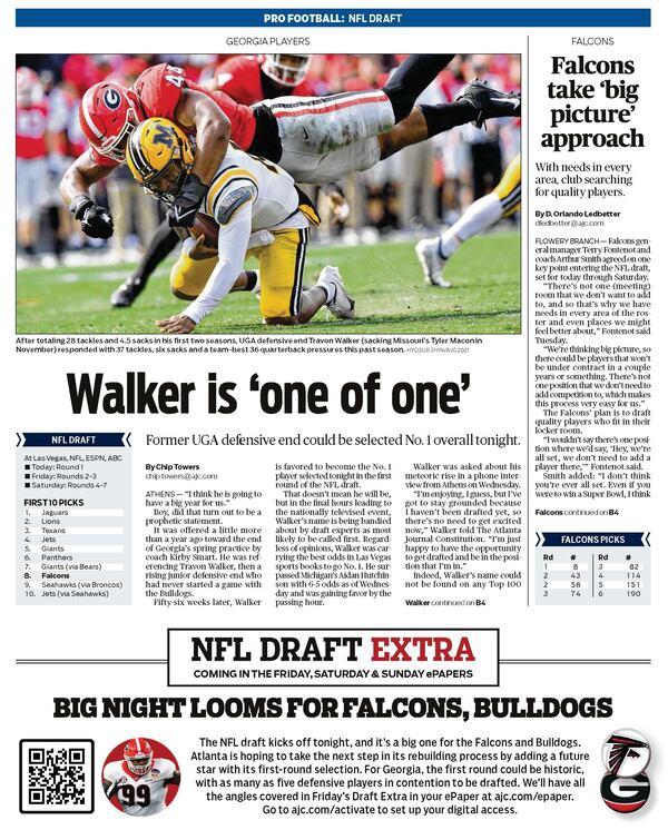 NFL Draft Extra starts Friday in The Atlanta Journal-Constitution