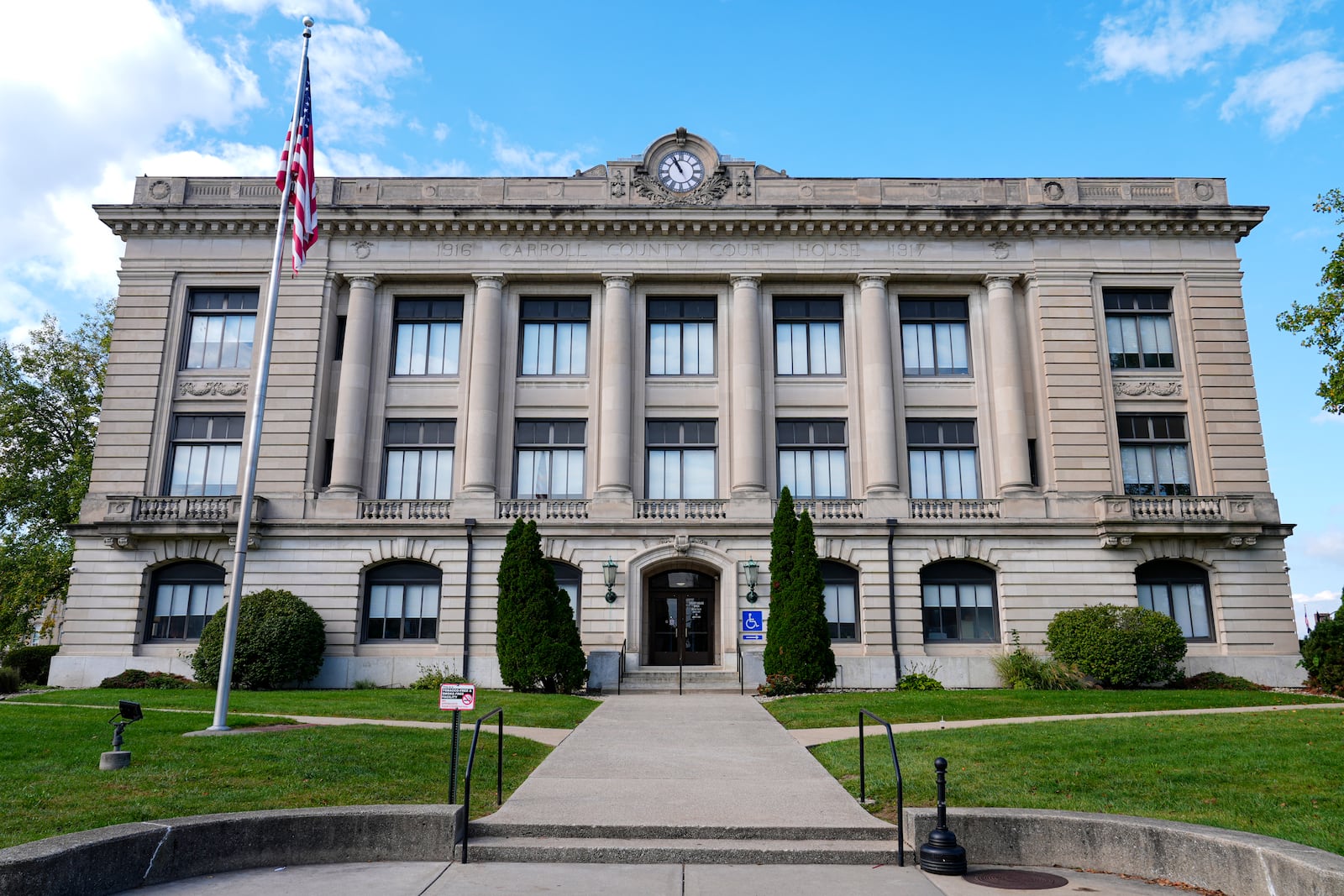 The Carrol County Court House is shown in Delphi, Ind., Tuesday, Oct. 1, 2024. (AP Photo/Michael Conroy)