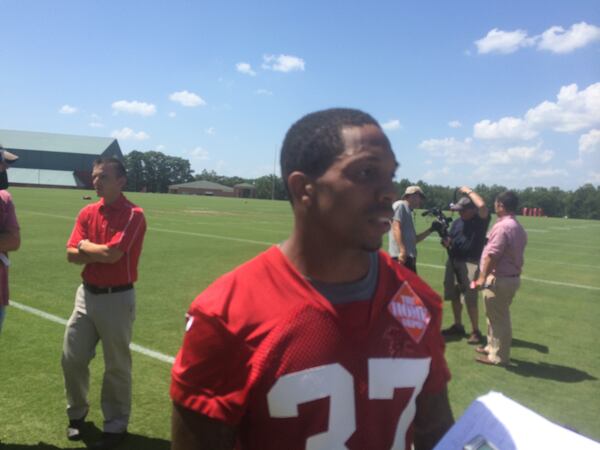 Ricardo Allen after minicamp practice on Tuesday, June 16, 2015. (D. Orlando Ledbetter/AJC)