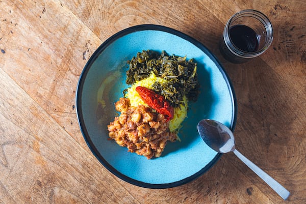 Hoppin' John is a signature menu item at the Bush Farmhouse in Black Mountain, North Carolina. (Grace Dickinson for The Atlanta Journal-Constitution)