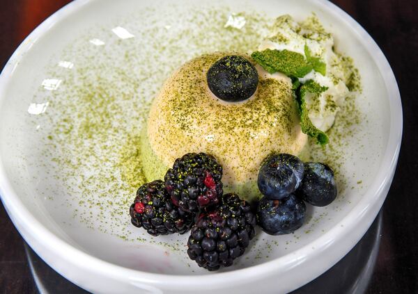 Panna Cotta, matcha & Earl Grey tea, cream, seasonal berries. CONTRIBUTED BY CHRIS HUNT PHOTOGRAPHY