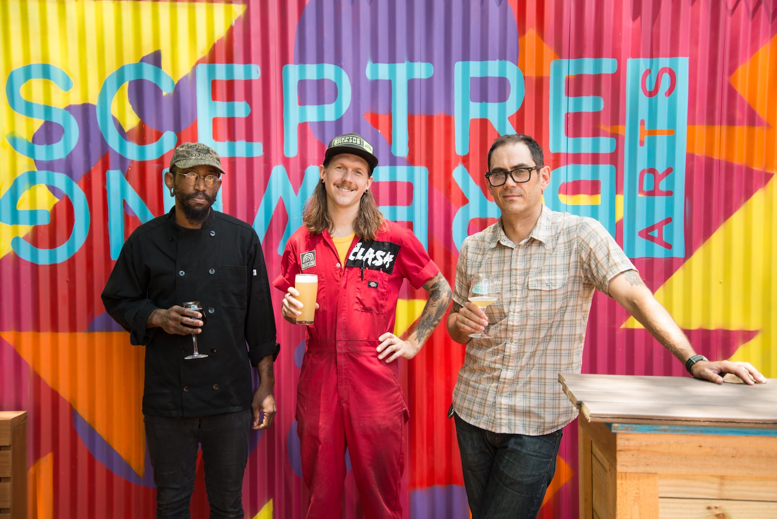 Sceptre Brewing Arts team (from left to right) Chef Mike Person, Brewmaster Trevor Jones, and Owner Armando Celentano.