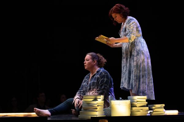 Lucia Lucas as Hannah Before and Blythe Gaissert as Hannah After in the Atlanta Opera production of "As One."