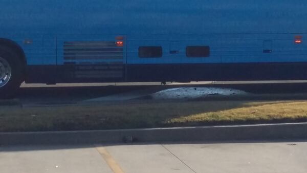 The campaign bus dumped human waste on the side of a road in Lawrenceville. (Credit: Mike Robins)