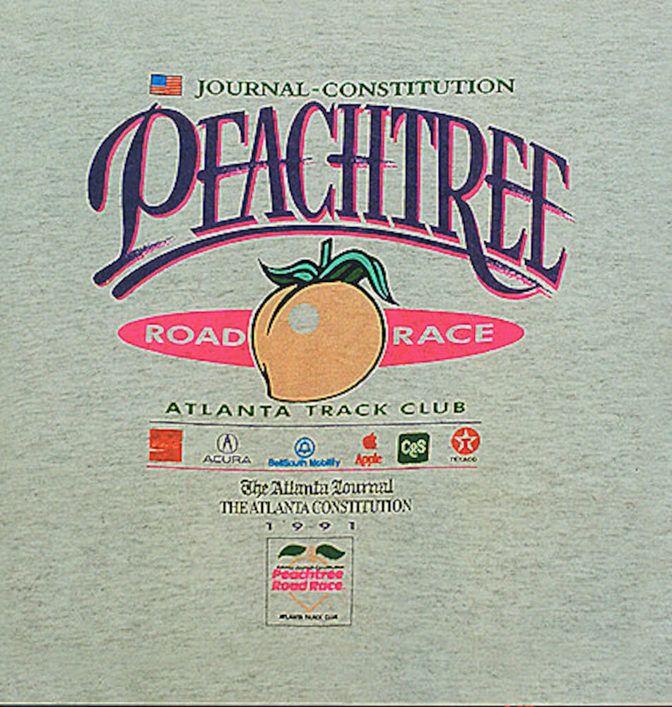 Peachtree Road Race: 1990s T-shirts