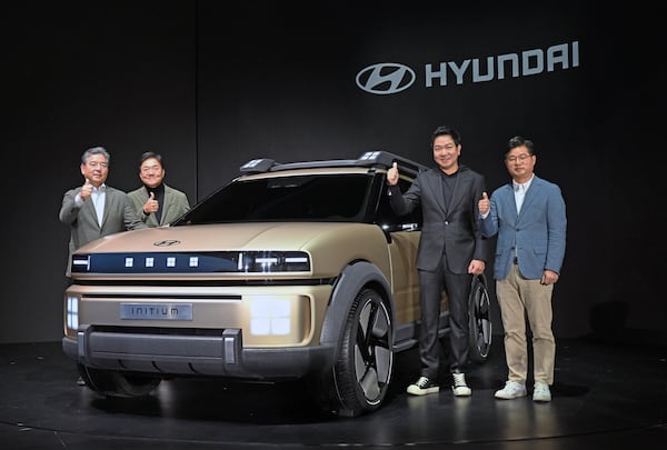 Hyundai in October 2024 unveiled an alternative fuel concept it calls initium, a hydrogen fuel cell electric vehicle. Photo courtesy Hyundai Motor Group