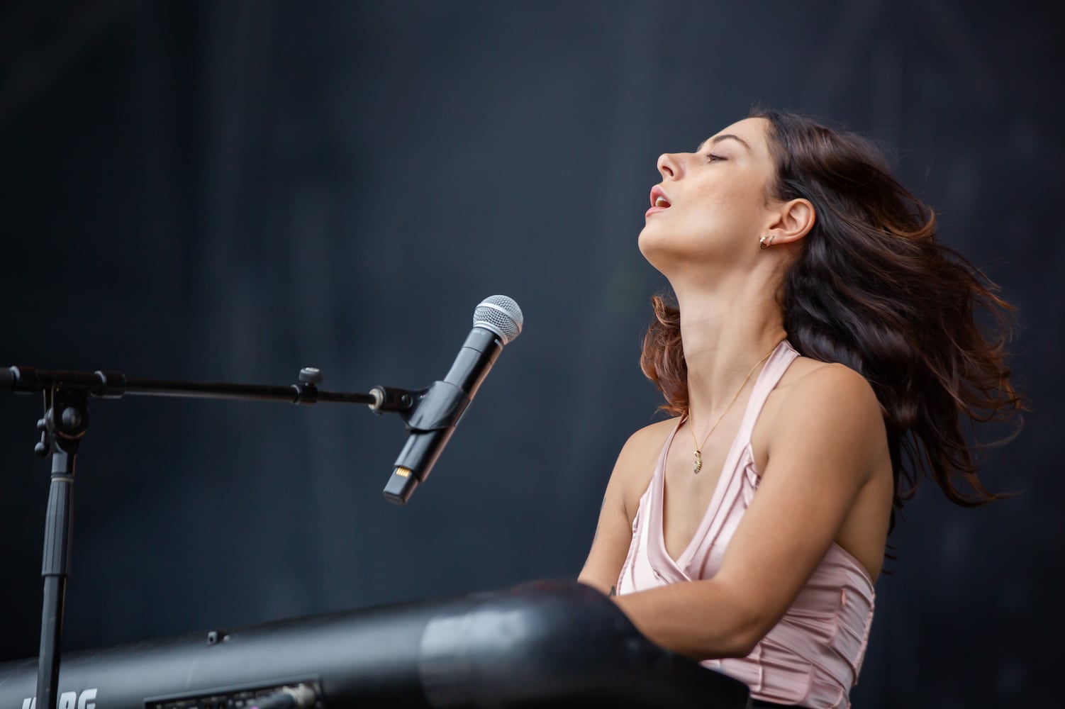 Atlanta, Ga: Grace Cummings opened Saturday at Shaky Knees on the Peachtree Stage. Photo taken Friday May 3, 2024 at Central Park, Old 4th Ward. (RYAN FLEISHER FOR THE ATLANTA JOURNAL-CONSTITUTION)