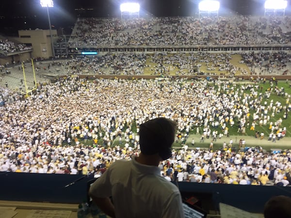 Gaudin surveying the scene. (Courtesy, Brandon Gaudin's mother)