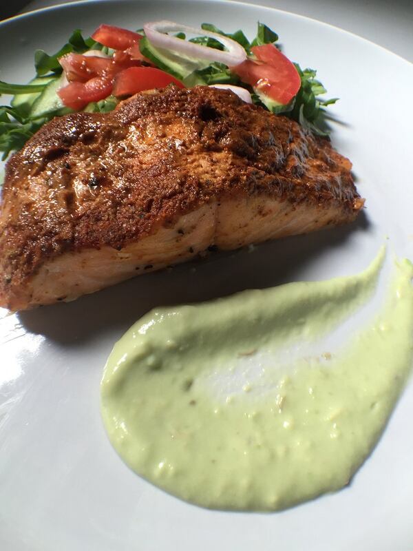 Ancho-spiced Salmon with Avocado Crema. (Susan Selasky/Detroit Free Press/TNS)