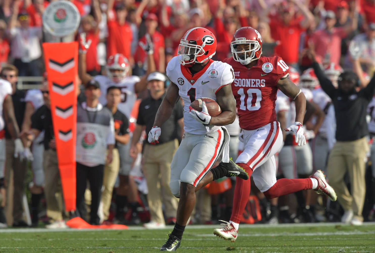 Photos: Bulldogs battle Sooners in Rose Bowl