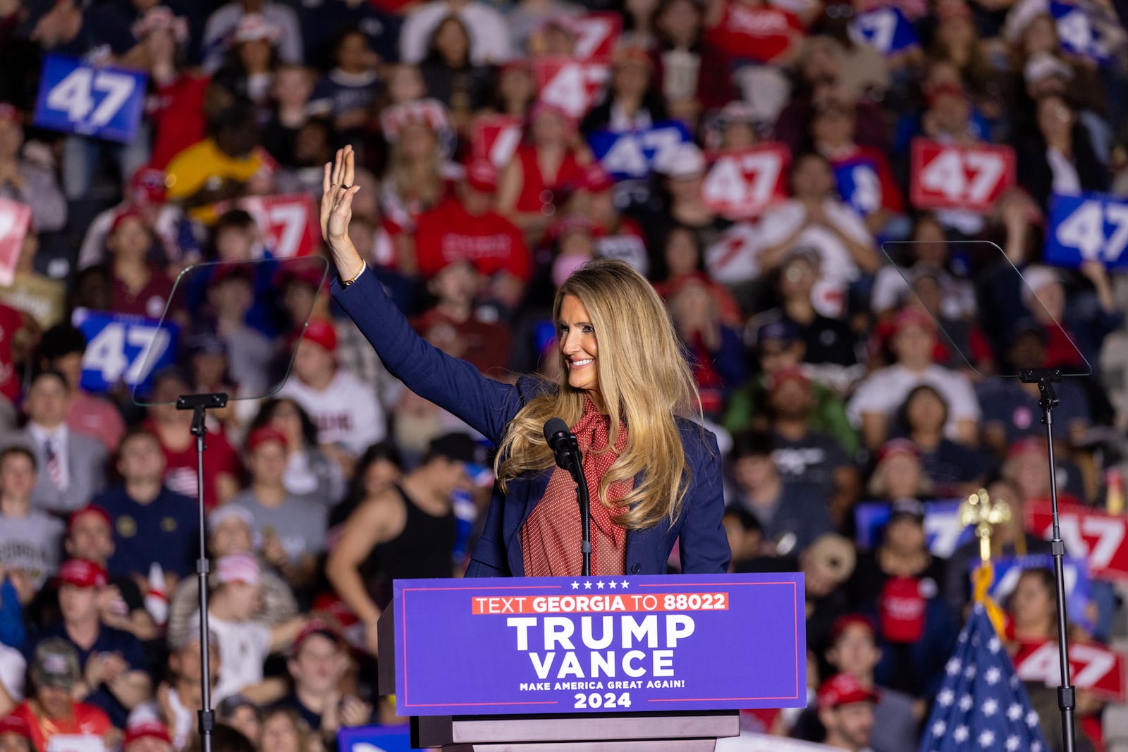 Former U.S. Sen. Kelly Loeffler frequently campaigned for Donald Trump.