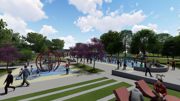 Enota Park will consist of a half basketball court, play area and splash pad. (Atlanta Beltline Parnternship)