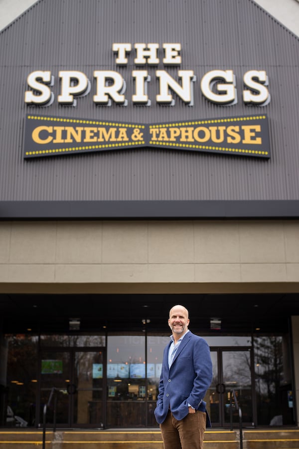 Owner Brandt Gully in front of The Springs Cinema & Taphouse. Contributed by Jarrod Cecil Photography