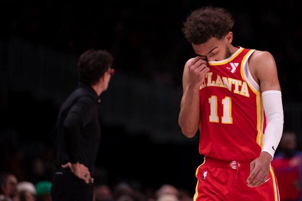 Hawks guard Trae Young during Wednesday night's loss to the Pistons.