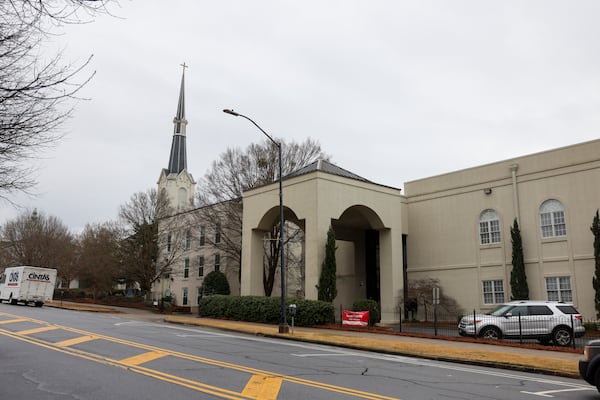 The future of the Saye Building at 110 W. Hancock Ave. in Athens is  doubt. The Athens First United Methodist Church, across the street, wants to knock down the building and use the land for more parking spaces. Jason Getz/AJC