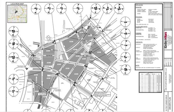 A schematic of the Gulch development site shows 18 parcels, including nine high-rise buildings. SPECIAL