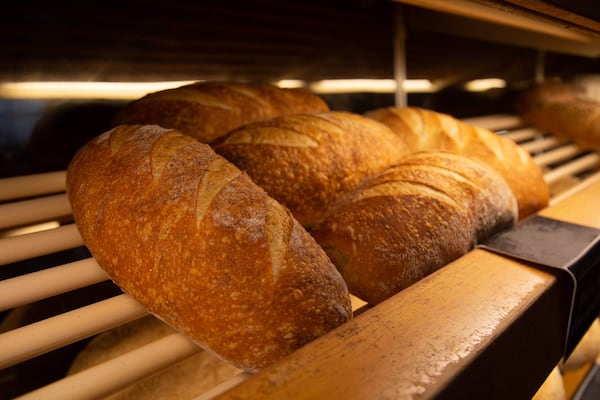 Fresh baked Pain au Levain bread sits on display that the Buckhead Bread Company in Atlanta, July 6, 2020. STEVE SCHAEFER FOR THE ATLANTA JOURNAL-CONSTITUTION