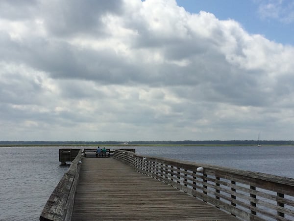 The waters of the St. Marys River were peaceful Friday.