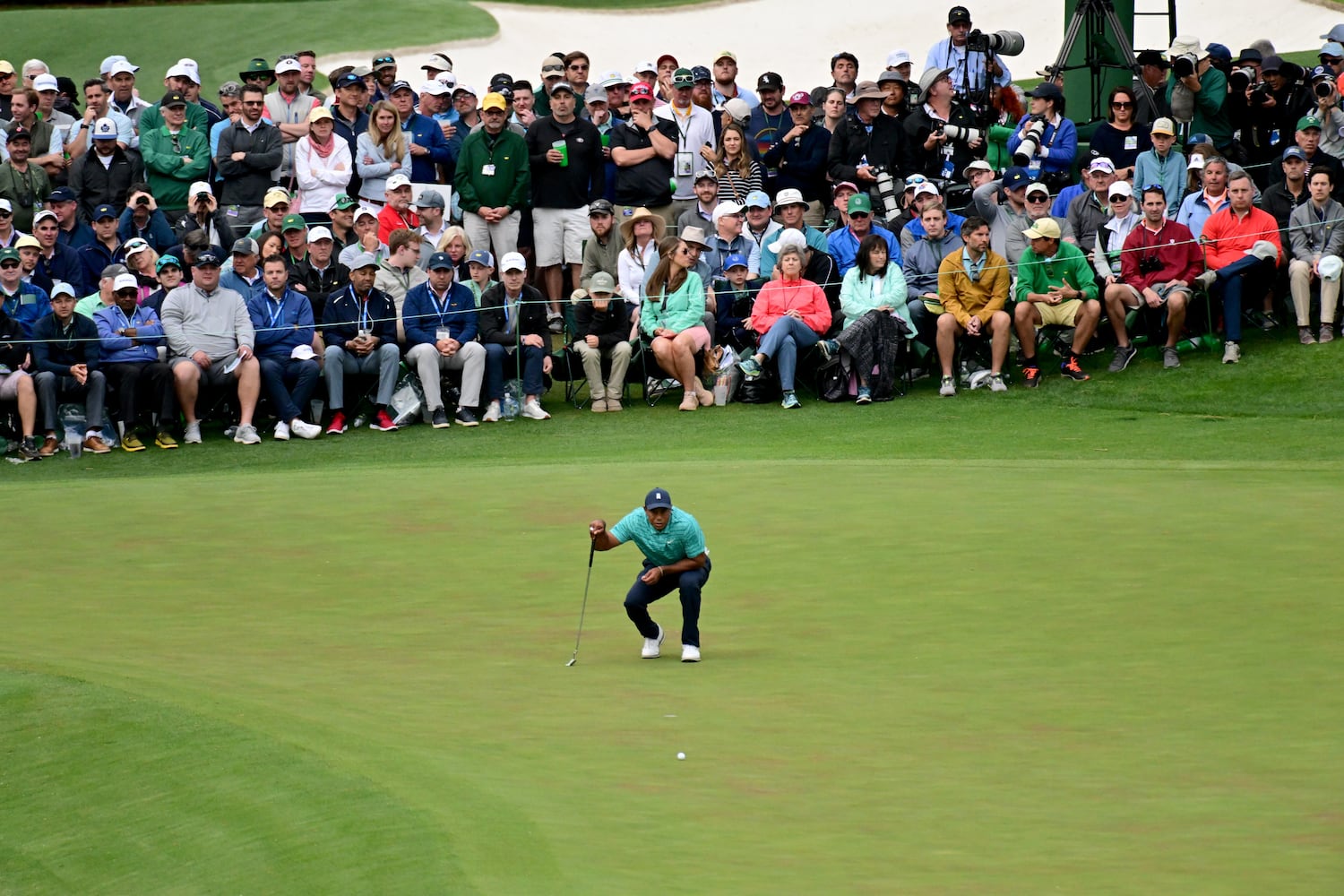 Tiger Woods' second round at the Masters