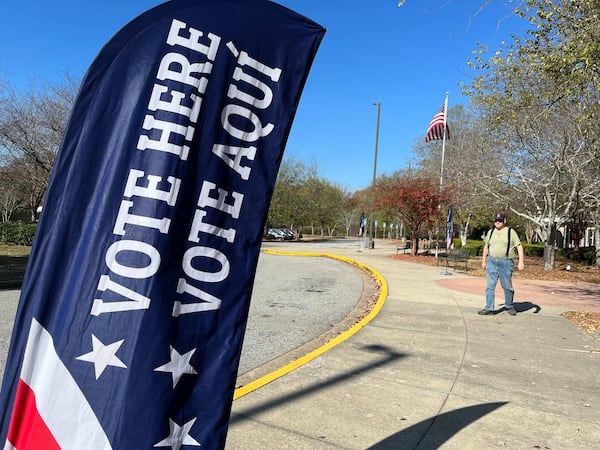 Voters cast their ballots Tuesday at Rhodes Jordan Park in Lawrenceville.