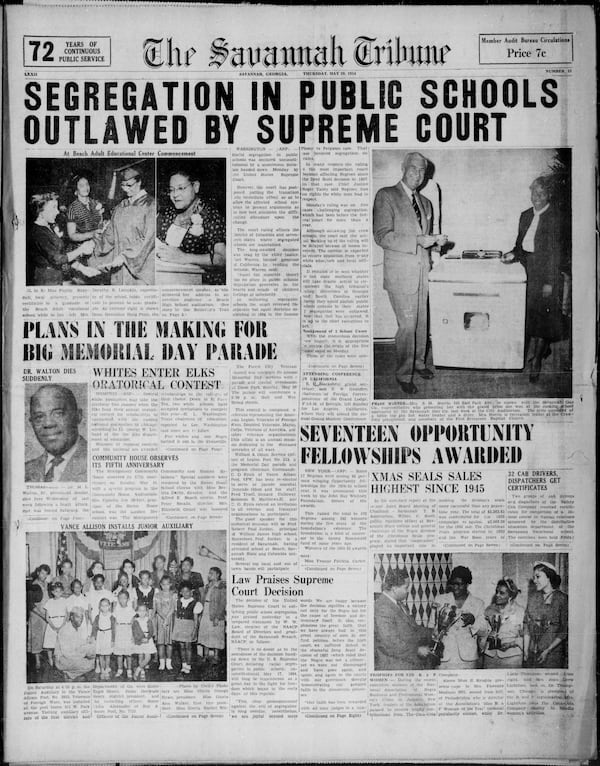 The Savannah Tribune has been the voice of the city's Black community since inception and has chronicled many of the key moments in regards to race relations over the last 150 years, including desegregation. Courtesy of Digital Library of Georgia