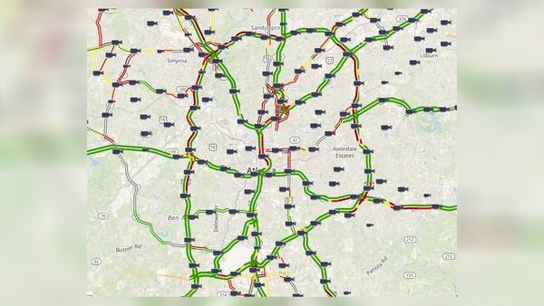 Much of the traffic is centered near Cobb County. (Credit: Georgia Department of Transportation)