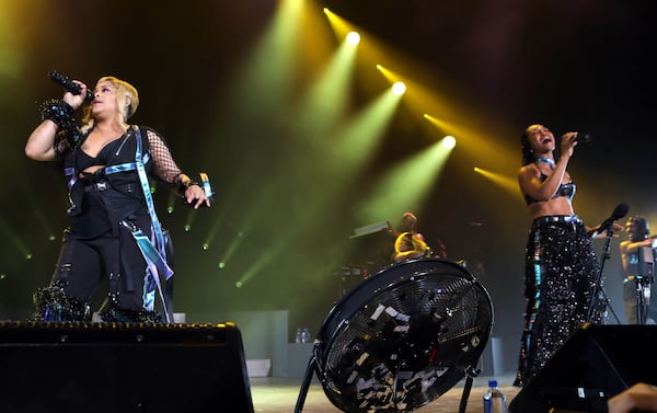 TLC's Tionne "T-Boz" Watkins and Rozonda "Chilli" Thomas played a trove of hits at Cellairis Amphitheatre at Lakewood on July 24, 2019. Photo: Robb Cohen Photography & Video /RobbsPhotos.com