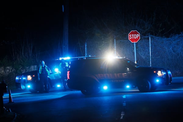 Roads were blocked Sunday around the construction site of the Atlanta Public Safety Training Center.