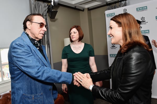 LOS ANGELES, CA - APRIL 07:  Director Peter Bogdanovich, vice president, brand activations/partnerships, Turner Classic Movies Genevieve McGillicuddy and general manager of TCM Jennifer Dorian attend "A Conversation with Peter Bogdanovich" during the 2017 TCM Classic Film Festival on April 7, 2017 in Los Angeles, California. 26657_004  (Photo by Emma McIntyre/Getty Images for TCM)