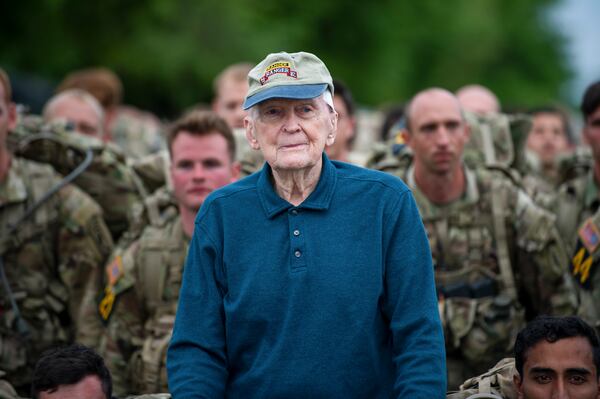 Ralph Puckett Jr. served as the first Honorary Colonel of the 75th Ranger Regiment at Fort Moore. (Sgt. Henry Villarama/U.S. Army via The New York Times)
                      