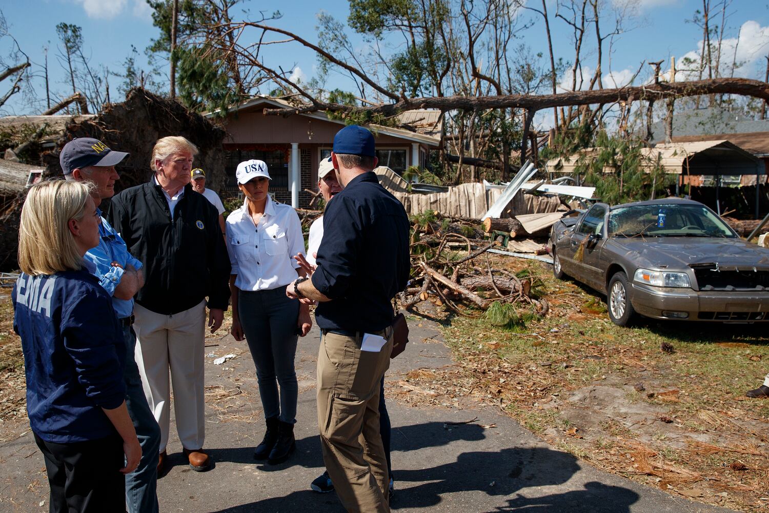 Photos: Trumps tour hurricane-ravaged Florida Panhandle