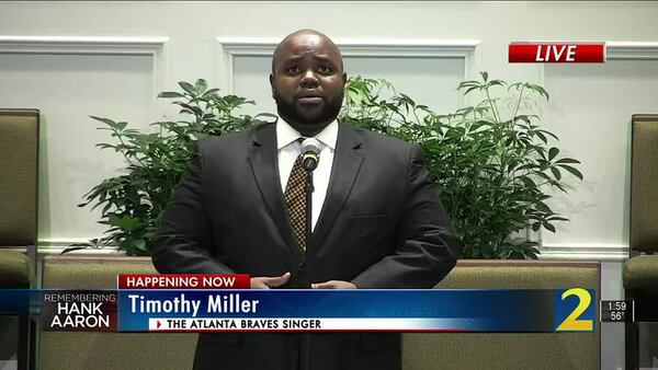 Timothy Miller performs at Hank Aaron's funeral