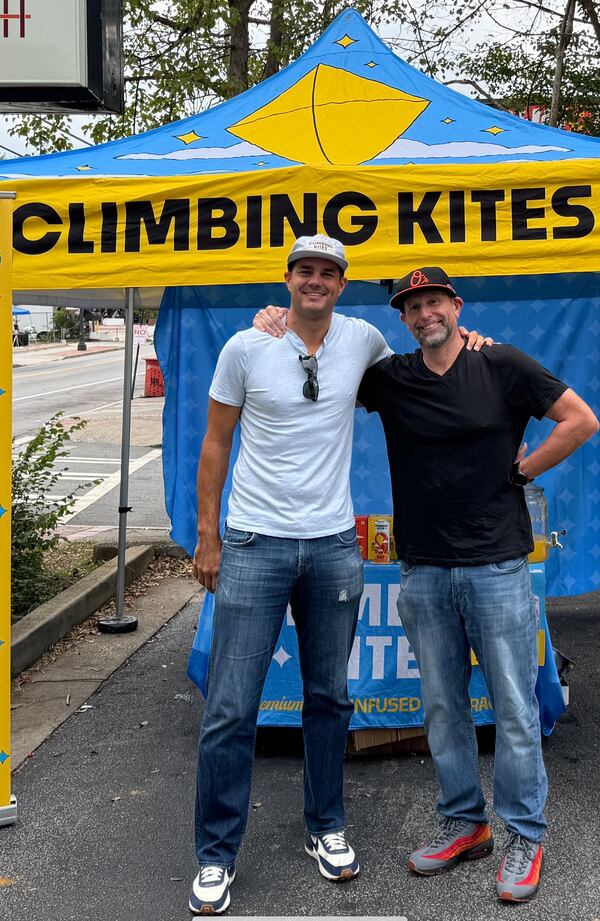 Chris Herron (left) and Seth Herman of BevStrategy are working to introduce the Climbing Kites brand to Georgia. (Courtesy of Climbing Kites)