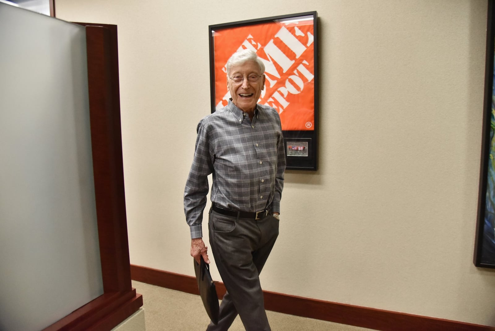 Home Depot co-founder Bernie Marcus speaks in his office at The Marcus Foundation in Atlanta about his plans for billions of dollars in philanthropic giving and his thoughts about Donald Trump, whom Marcus supported as one of his biggest donors during Trump's first presidential campaign.  Hyosub Shin/AJC file