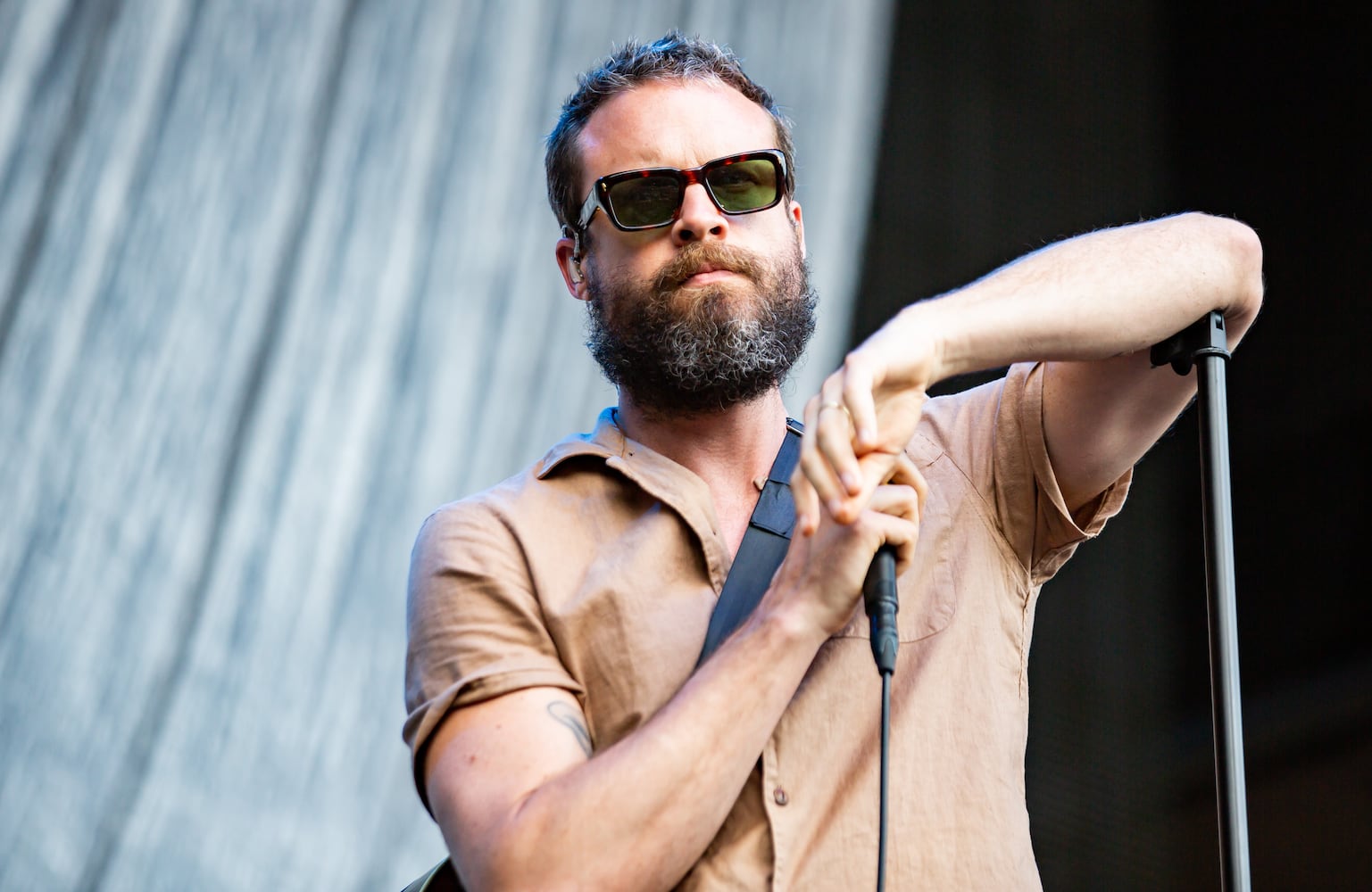 Father John Misty performs on the final day of the Shaky Knees Music Festival at Atlanta's Central Park on Sunday, May 7, 2023. (RYAN FLEISHER FOR THE ATLANTA JOURNAL-CONSTITUTION)