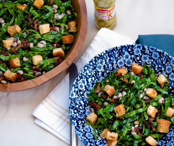 New Year’s Day Collard Green Salad takes inspiration from hoppin’ john, a classic Southern dish often served New Year’s Day. CONTRIBUTED BY OLIVIA RADER FOR GEORGIA GROWN