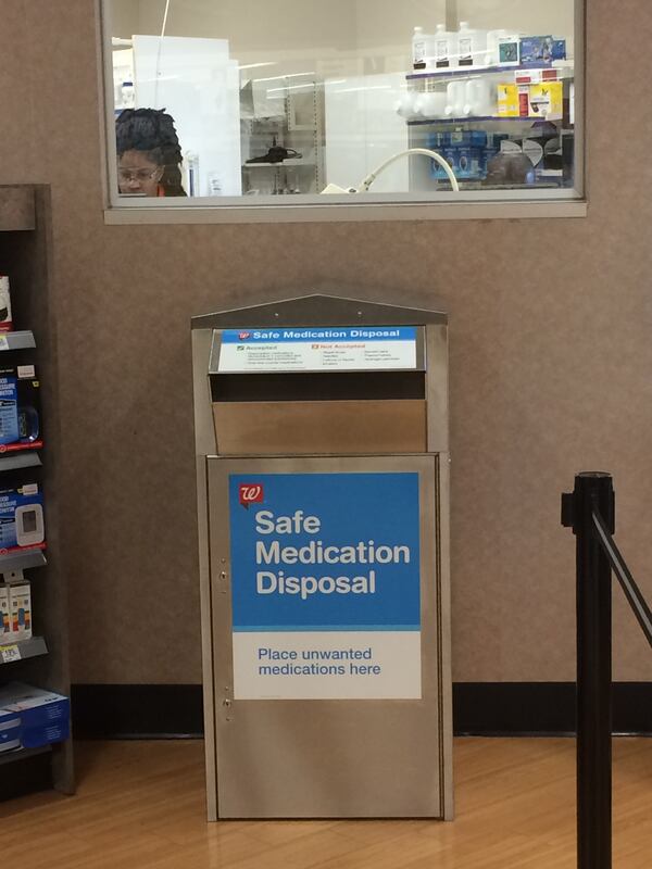  Drug Disposal boxes like this one are safe ways to get rid of unused prescription medications.