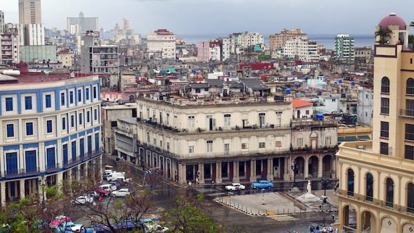 Storm clouds roll through Old Havana Tuesday afternoon, Sept. 26, 2017. Havana has cleaned up a lot of the debris and damage done by the wind and storm surge from Hurricane Irma&apos;s outer bands. (Emily Michot/Miami Herald/TNS)