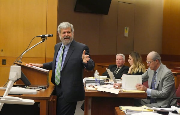 Defense attorney Don Samuel speaks during a pretrial hearing for Tex McIver before Fulton County Chief Judge Robert McBurney on Feb. 28, 2018. (HYOSUB SHIN / HSHIN@AJC.COM)