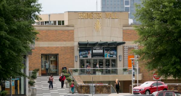 The main entrance to Perimeter Mall, the site where a DeKalb teacher allegedly lured a 13-year-old boy into a bathroom stall. PHOTO / JASON GETZ