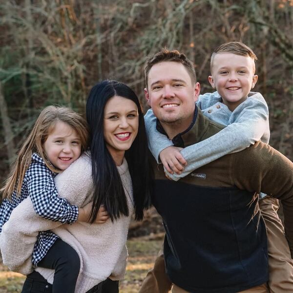 Joe and Addi Vandegriff, seen with their children Weslynn (left) and Beckham, run the day-to-day operations of Nora Mill Granary. Courtesy of Nora Mill Granary