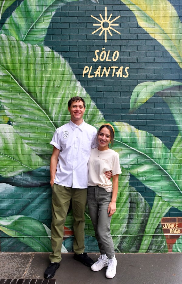 Together for nine years, restaurateurs Reid and Sophia Trapani are newlyweds whose career paths took an unexpected turn when they became vegans. (CHRIS HUNT FOR THE ATLANTA JOURNAL-CONSTITUTION)