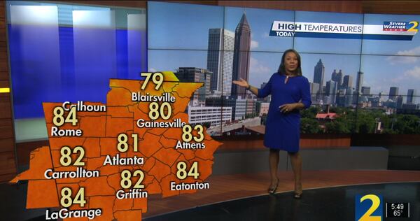 Channel 2 Action News meteorologist Eboni Deon said most of the region will make it into the 80s Wednesday before storms move in overnight.