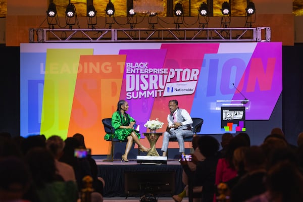 Nick Cannon interviewed at Black Enterprise Disruptor Summit, May 2024 in Atlanta, Ga.