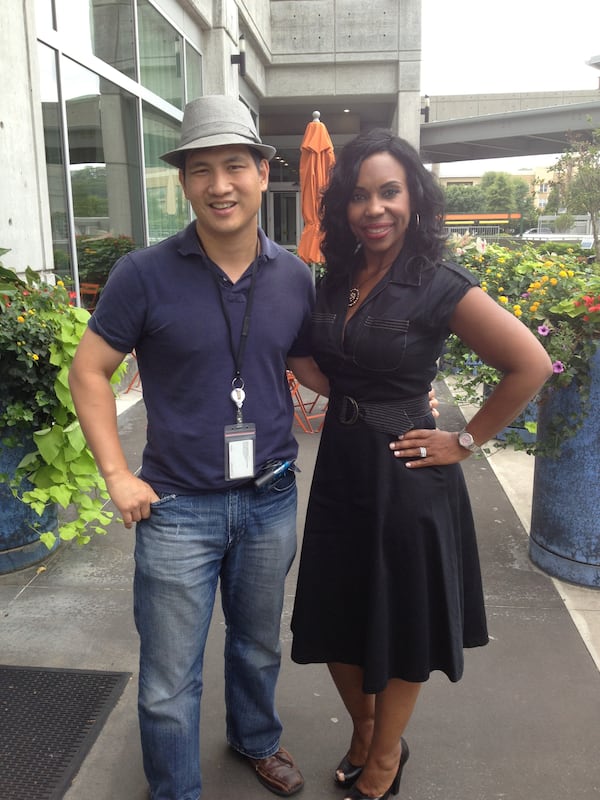 Lauren Lake of "Paternity Court" with me outside Lobby restaurant at Atlantic Station. CREDIT: Michelle Sisco