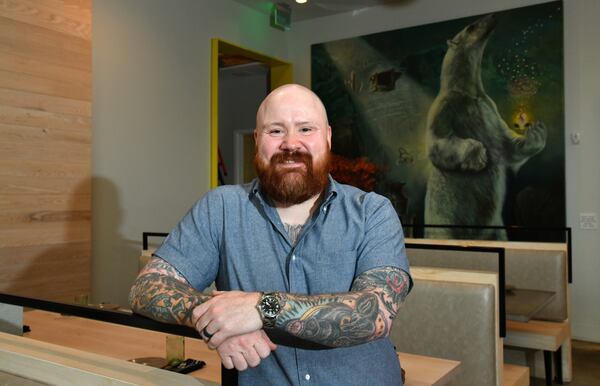 March 11, 2020 Atlanta - Portrait of Chef Kevin Gillespie at his new restaurant Cold Beer on Wednesday, March 11, 2020. We are interviewing cancer survivor Kevin Gillespie, the restaurant owner of Gunshow, Revival, Cold Beer and others, decided to return to "Top Chef" for an all-star edition. (Hyosub Shin / Hyosub.Shin@ajc.com)